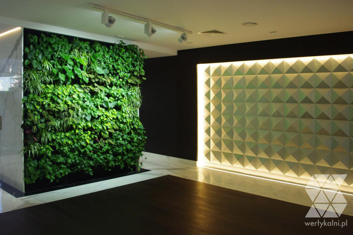green walls of plants